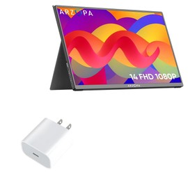 BoxWave Charger Compatible with ARZOPA A1S Ultra-Thin Portable Monitor - PD GAN miniCube (30W), 30W Tiny PD GAN Type-C Wall Charger - Winter White