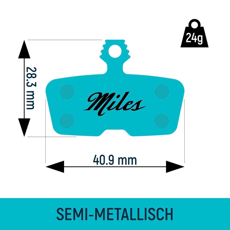 Miles Racing Semi-Metallic Disc Brake Pads for Avid Code R