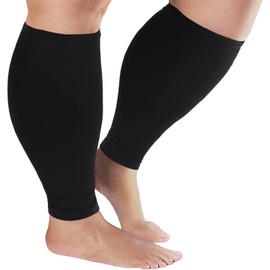 Plus Size Compression Sleeves for Calves Women Wide Calf Compression Legs Sleeves Men XL, Relieve Varicose Veins, Edema, Swelling, Soreness, Shin splints, for Work, Travel, Sports and Daily Wear