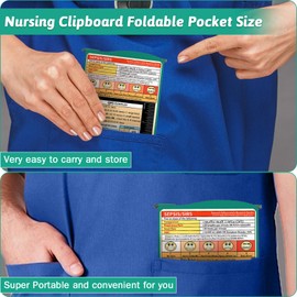 Nursing Clipboard Foldable Clipboard Medical: Edition Cheat Sheets Aluminum 3 Layers Foldable Clipboards Nursing Pocket Size Profile Clip Nurse Clipboards Notepad for Nurses Students and Doctors