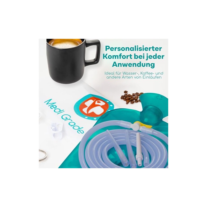 Medi Grade Enema Kit for Intimate Cleansing for Home, Turquoise,