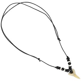 Shark Tooth Necklace Surfers Necklace Pendant Handmade Necklace with Adjustable Vintage Rope Animal Tooth Pendant Beach Jewellery Men's Necklace for Women Men Girls Boys Teens Kids