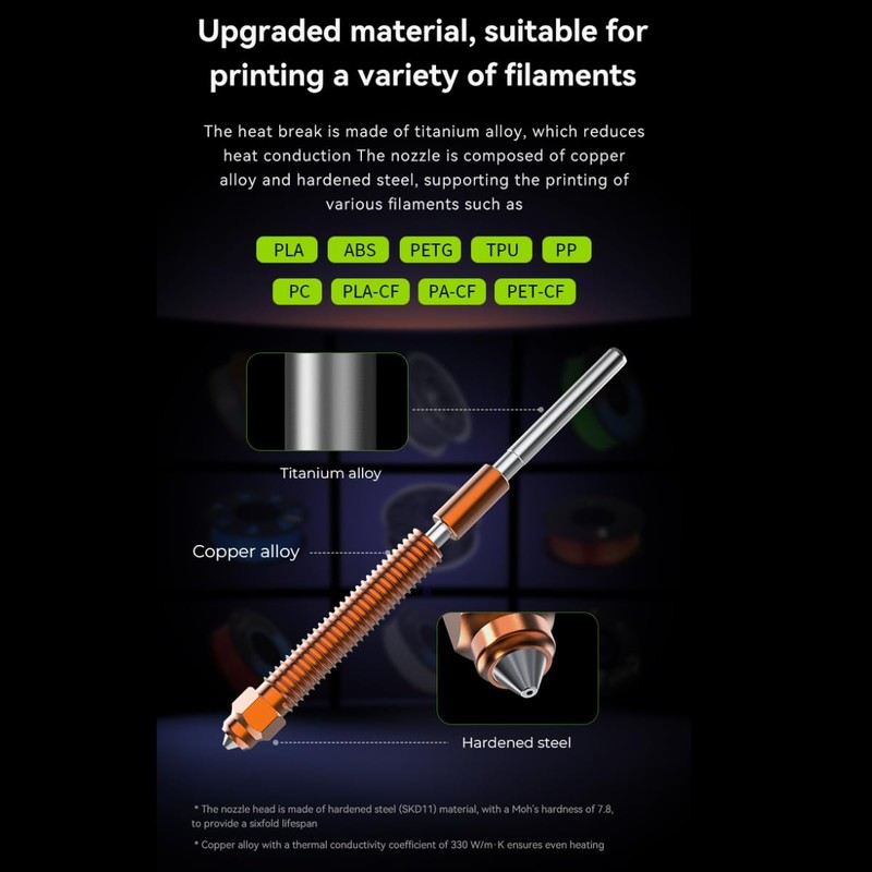 for Creality K2 Plus Hi Combo Nozzles Kit - Titanium