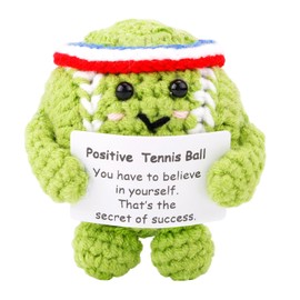 Positive Tennis Ball, Cute Funny Crochet Inspirational Tennis Ball