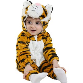 COSLAND - Mameluco unisex de franela para bebé, Tigre, 12-18 Meses
