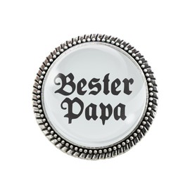 Gaudi-Brosche "Bester Papa" von Woidladinger in Silber oder Bronze (Silber mit Etui)