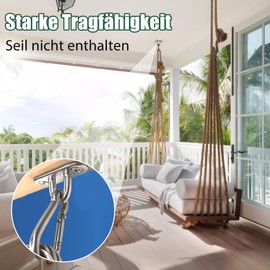 Pack of 10 Stainless Steel Eye Plate with Eyelet and Carabiner Hook - 304 Stainless Steel Deck Plate for Boat & Outdoor Accessories, Ceiling Hooks, Wall Mounting, Sun Sail, Hammocks, Carabiner Hooks