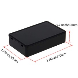 Heyiarbeit 10Pcs 2.76"x1.77"x0.71" ABS Black Dustproof Electronic Junction Box Enclosure Project Box Cord Protector For Electronic Projects