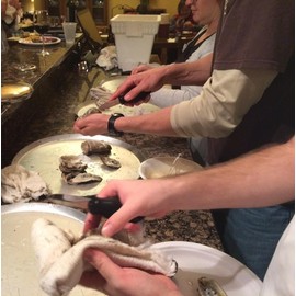 Rocky Mountain Goods Oyster Knife Shucker – Stainless Steel Blade with Safety Hand Guard – Ergonomic Design for Right or Left Hand Use – Dishwasher Safe