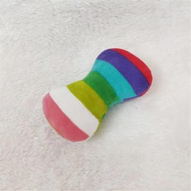 2 Pcs Colourful Dog Plush Vocal Toy, Puppy Chew Bones, Rainbow Dog Bone-Shape Chewing Toy Pet Supplies for Pet Playing Use Adorable Quality and Practical Attractive and Professional Dog Chew Toys