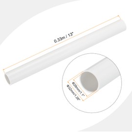 sourcing map 1 1/4 Inch PVC Rigid Tube Round Pipe Tubing Hardware Tubing 28mm ID 32mm OD 330mm/13 White High Impact for Water Pipe