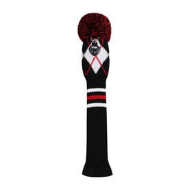 Scott Edward Golf Club Head Cover, 1 Piece Hybrid Golf Club Headgear for Fairway Wooden Hybrid, with Rotating Number Tags Number Tags (Fairway Black White Red Argyle)