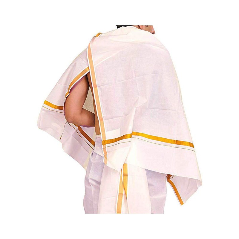 Stylesindia Cotton Angavastram (Towel) 1.2 Meters Length with Resham Thalapaty