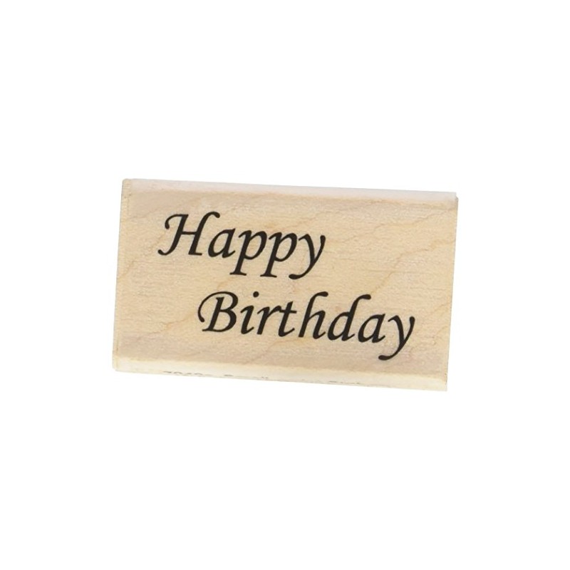 Art Stamps Small Script Birthday Stamp, Black