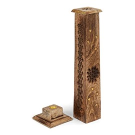 NKlaus Incense Stick Holder Incense Tower Mango Wood Sun Brown 30 x 5 cm Tower Holder 2561