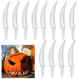 Luskrvnt - Juego de dientes de calabaza para Halloween, espeluznantes Jack O Lantern con colmillos y dientes de calabaza, decoración de calabaza de Halloween para el hogar, fiesta, escuela