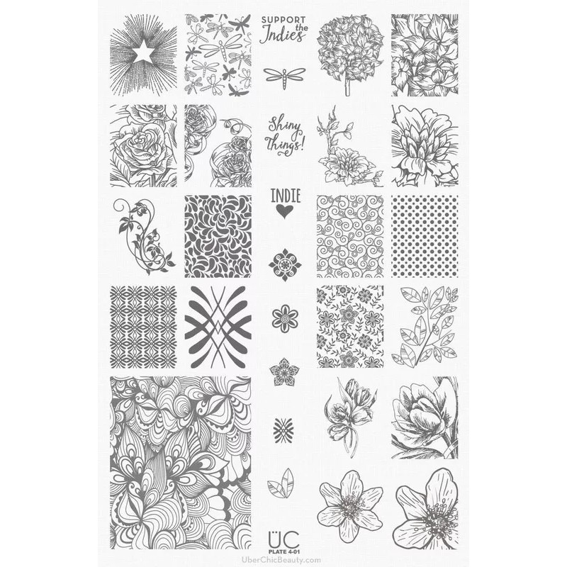 Uberchic Colección #4 Con 3 Placas Para Estampado De Uñas