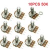 KKHMF 10pcs B50K Top Adjustable Single Turn Knurling Axis Volume