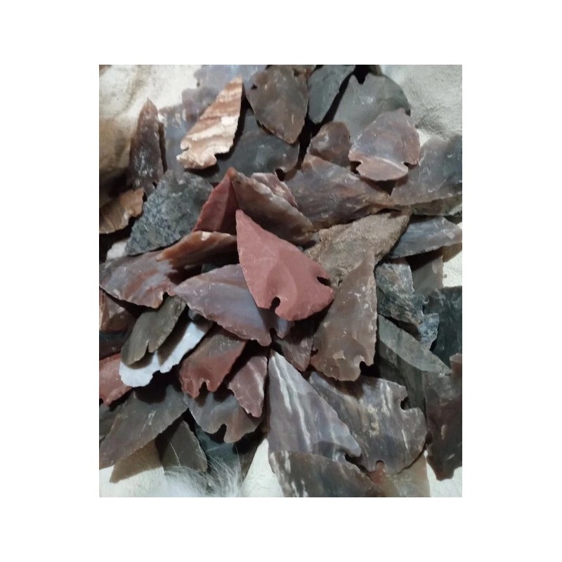 Jasper Agate Stone Arrowhead Collection 100 Pcs/Unit Average 1.5" In