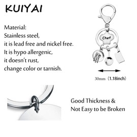 KUIYAI Chef Keychain Cooking Charms Key ring Culinary Graduation Gift (Chef Keychain)