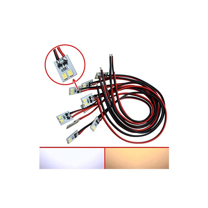LED House Lighting 10 x 10 mm White with Cable