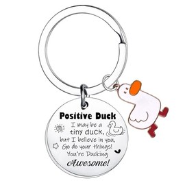 Positivity Gift Positive Duck Gift Keychain Easter Gifts for Adult Women Men Easter Egg Basket Party Gift duck Lover Gift Birthday Gifts for Women Friends Sister