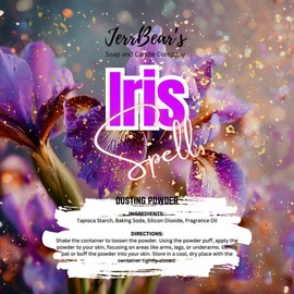JerrBear’s Custom Body Dusting Powder - Scented - Gentle - Fine Powder Talc-Free Fragrance Moisture Cosmetic Skin Care:_Iris Spell