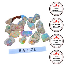 JAI GEMS 5 Pcs Of Big Size Ethiopian Opals Raw Rough 15-20Mm Big Sizes | Large Sizes of Uncut Opals