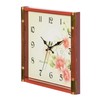 Quickway Imports Unique Modern Square Shaped Wall Clock with Floral