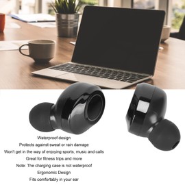 Asixxsix Wireless Earbuds, Bluetooth 5.3 Headphones 5 to 6H Playtime Heavy Bass IPX7 Waterproofing Sports Earphones with Charging Case for Laptop Pad Calls Running Work