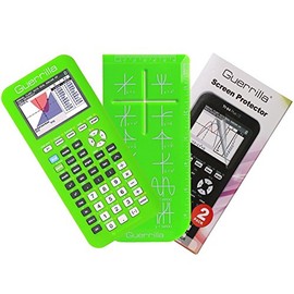 Guerrilla Silicone Case for Texas Instruments TI-84 Plus CE Color Edition Graphing Calculator With Screen protector and Graphing Ruler, Green