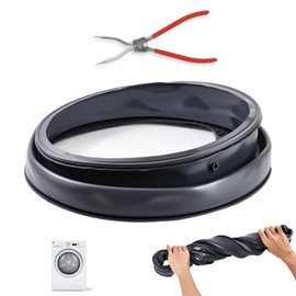 Washer Door Boot Seal/Gasket + Spring Expansion Tool Fit for GE GFWH1200D0WW GFWH1200D1WW GFWS1500D1WW GFWN1300J0WW GFW400SCM0WW GFWH1400D0WW GFWH1405D0MP GFW400SCM1WW GFWH1300D0WW GFWN1100D0WW