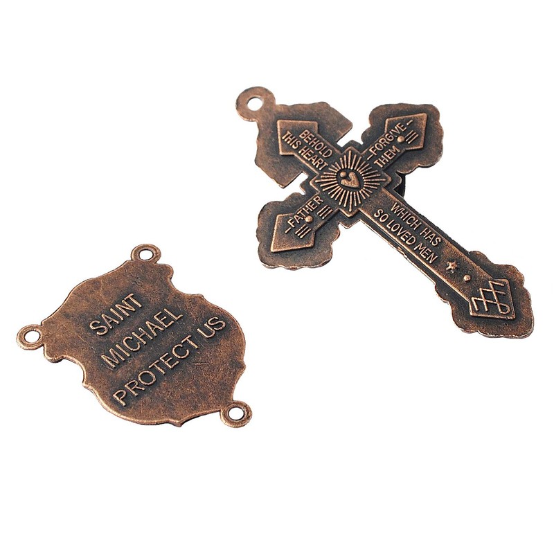 Luomu 4 Sets of Saint Michael Centerpiece and Pardon Crucifix