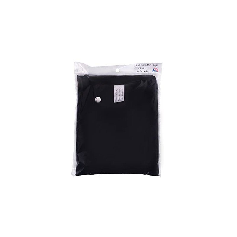 Betty Dain Classic Barber Jacket, Medium/Large, Black, 8 Ounce