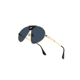 Technigadgets Clint Oval Metal Frame Sunglasses With PU Leather Clip-On Bridge UV Protection Mens Gifts For Outdoor Sports Party Vacation Travel Driving Fashion Wear Black