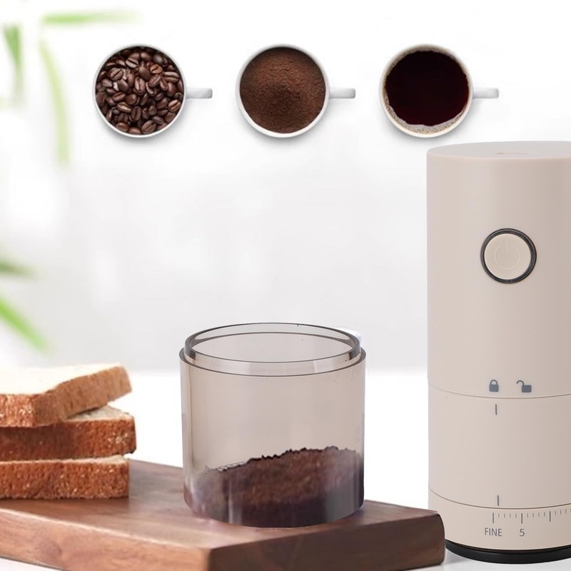 Portable Electric Conical Burr Coffee Grinder, Small Rechargeable Bean Mills,