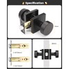 Gobrico Matte Black Privacy Door Knobs with Square Rosette(3 Pack),