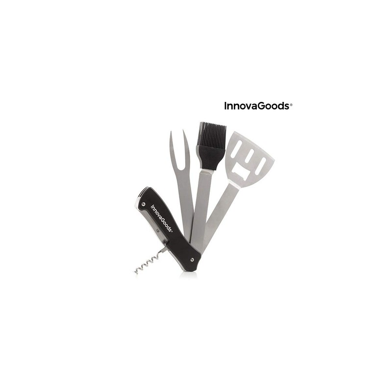 InnovaGoods - 5 in 1 BBQ Tool Set, Multifunctional Design,