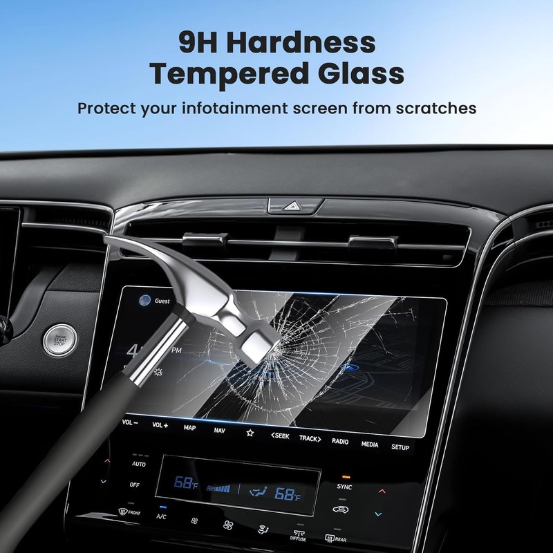 Canvcle 2PCS Screen Protector for 2022-2024 Hyun-dai Tucson/Santa Cruz, 10.25