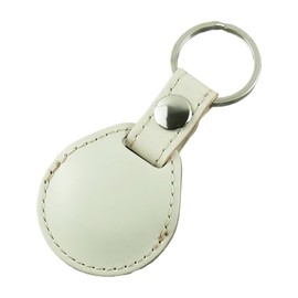 AIKA Air Tag Key Holder, Genuine Leather Case, Tochigi Leather, Made in Japan, white (milk white)