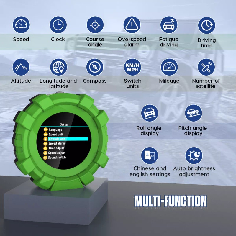MRCARTOOL M95 Digital Inclinometer KMH Speedometer CompassRoll/P