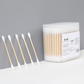 Large Capacity Cotton Pads & Double-Headed Cotton Swabs Set (200 Pcs) with Frosted Box Each 10ea