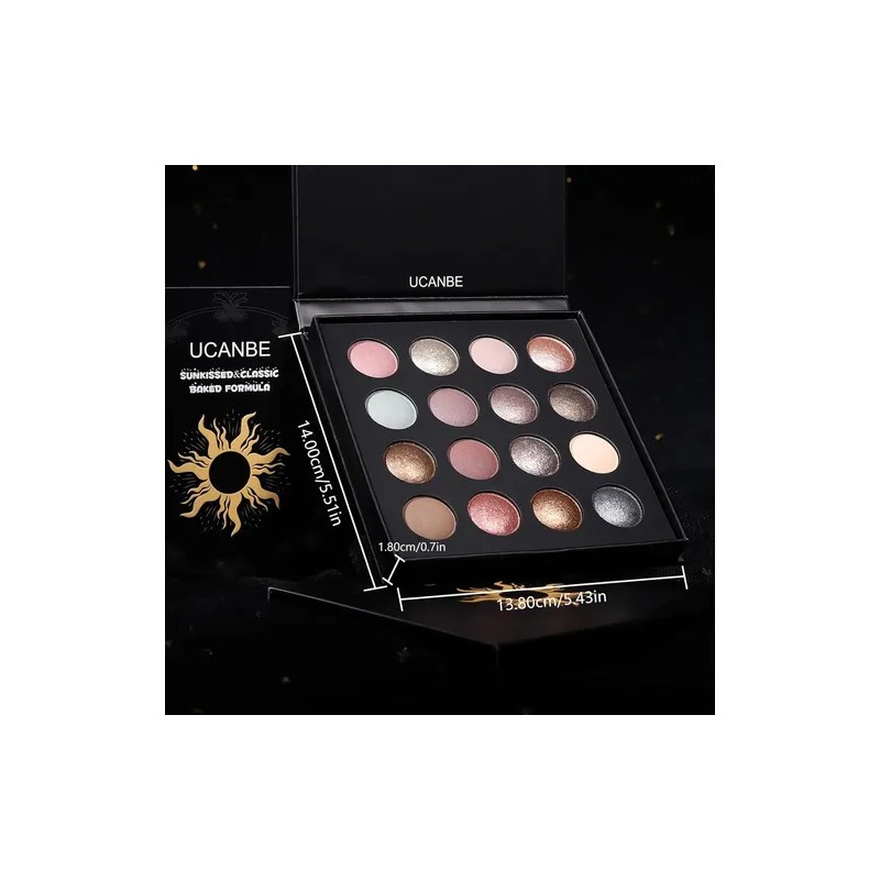 Paleta 16 Sombras Baked Con 15 Brochas Maquillaje Set