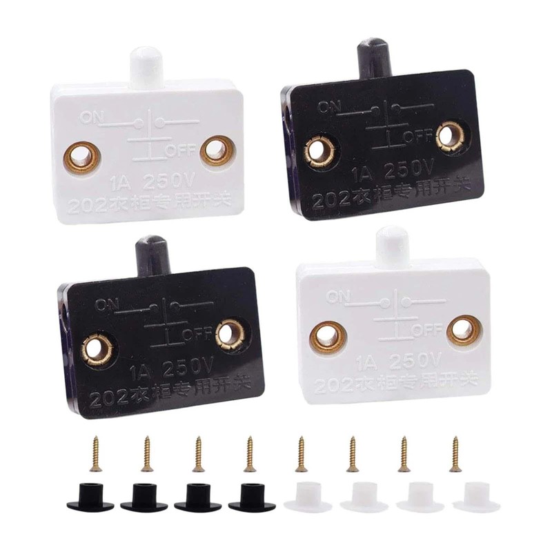Fenteer 4Pcs Cabinet Door Switch Closet Light Lamp Switch for