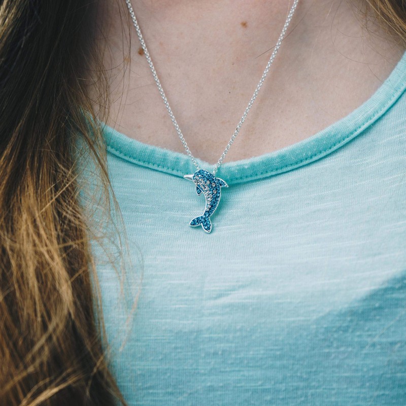 Philip Jones Dolphin Necklace with Zircondia® Crystals