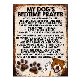 MY DOG'S BEDTIME PRAYER RETRO STYLE METAL TIN SIGN/PLAQUE DOG BREEDS (Staffie)