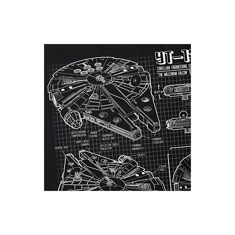 style3 Millennium Falcon Blueprint Men's T-Shirt - 3xl