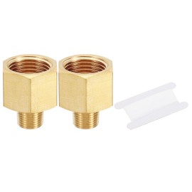 PATIKIL Brass Pipe Fittings Reducer Set, 5Pcs 3/8" NPT Female x 1/8" NPT Male Thread Brass Hex Tubing Adapter Connector Tube Adaptor Converter with PTFE Tape for Water, Air, Gas Line