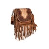 Montana West Genuine Hair-On Cowhide Tooled Fringe Crossbody Bag -