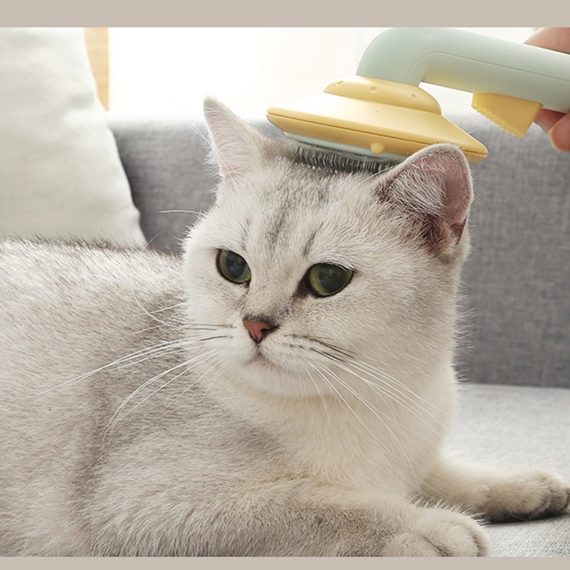 Pet Silicone Comb Comfortable Massage Self Cleaning Hair Removal Pet